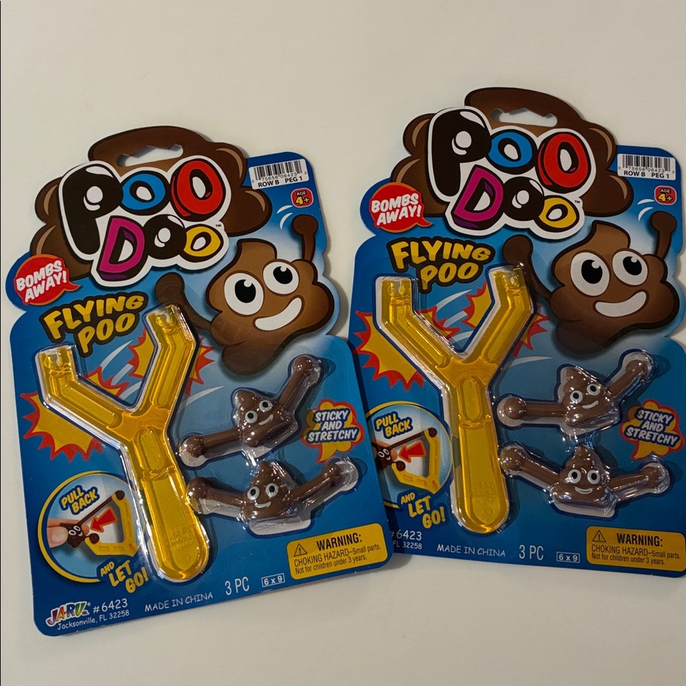 NEW POO DOO Flying POO slingshots PAIR Stocking Stuffer NWT by JA-RU